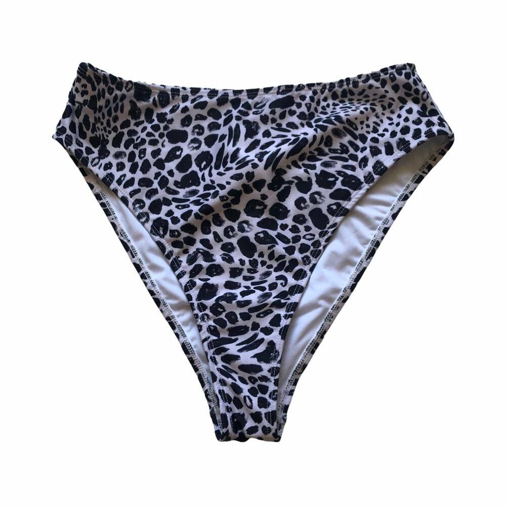 TOPSHOP Hi-Waist Leopard Bikini Bottoms 8‎ NWT Pool